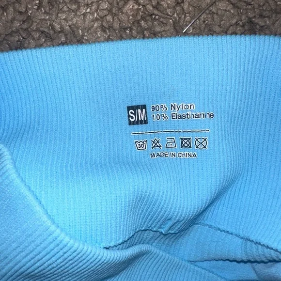 Blue Ribbed Shorts - Picture 3 of 3